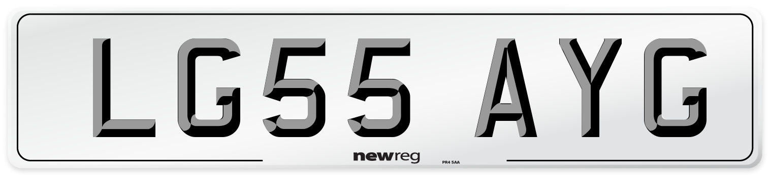 LG55 AYG Number Plate from New Reg